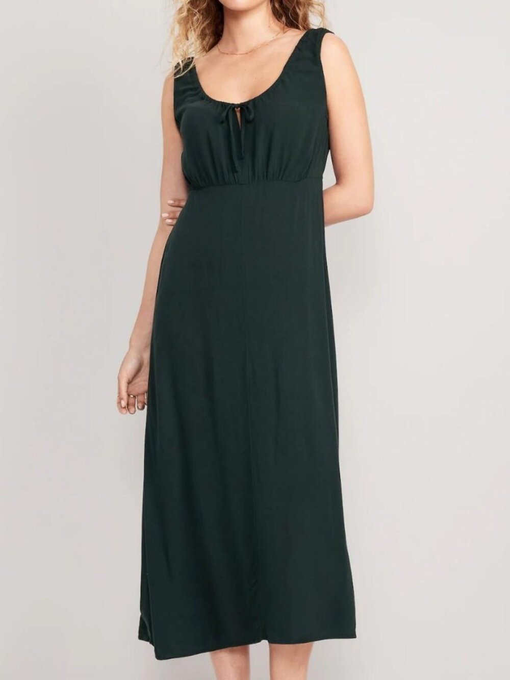 Old Navy Waist-Defined Sleeveless Tie-Front Midi Dress